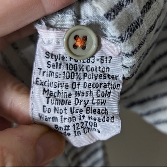 Johnny Was Hickory Stripe Oversize Cotton Tunic Embroidered Swim Cover - Picture 9 of 9